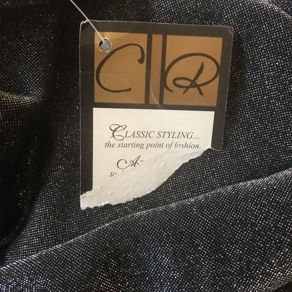 VINTAGE Black Metallic Midi Skirt By Carroll Reed NWT - Picture 2 of 10